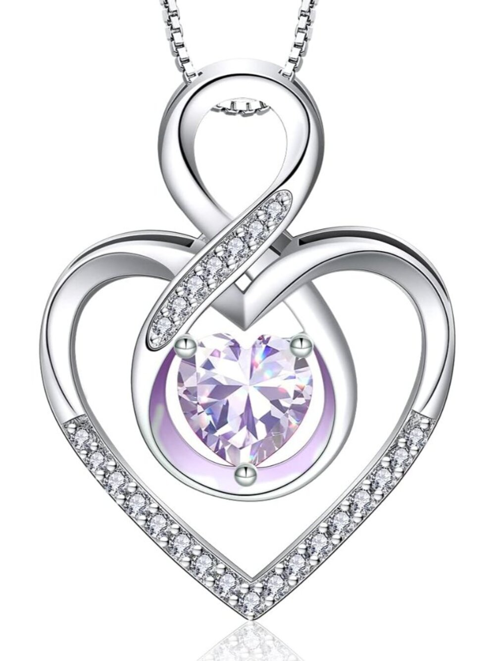 Elegant Sterling Silver Infinity Heart Necklace for Women